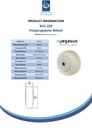 B15.109 Wheel series 100mm polypropylene 12.5mm bore hub length 59mm single ball bearing 300kg - Spec sheet