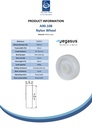 A90.108 Wheel series 100mm nylon 15mm bore hub length 44mm plain bearing 400kg - Spec sheet