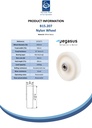 B15.207 Wheel series 200mm nylon 20mm bore hub length 60mm ball bearing 1000kg - Spec sheet
