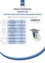 L400.B10.100 100mm swivel top plate 104x80mm castor with polypropylene roller bearing wheel 125kg - Spec sheet