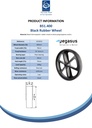 B51.400 Wheel series 400mm black thermoplastic rubber on black polypropylene centre 20mm bore hub length 75mm plain bearing 300kg - Spec sheet