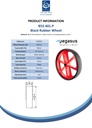 B52.401.P Wheel series 400mm black thermoplastic rubber on red polypropylene centre 25mm bore hub length 75mm roller bearing 300kg - Spec sheet
