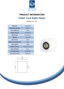 Wheel series Pallet truck roller 82x70mm white nylon 20mm bore, width over 6204-2RS ball bearings 70mm, 700kg - Spec sheet