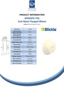 SPKGSPO 75G Wheel series 75mm flanged cast nylon 20mm bore hub length 47mm plain bearing 380kg - Spec sheet