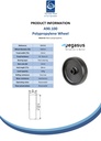 A90.100 Wheel series 100mm black polypropylene 12mm bore hub length 28mm plain bearing 60kg - Spec sheet