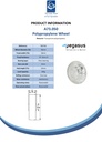 A73.050 Wheel series 50mm transparent polypropylene, skater-style, 8mm bore hub length 22mm plain bearing 40kg - Spec sheet