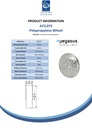 A73.075 Wheel series 75mm transparent polypropylene, skater-wheel style, 8mm bore hub length 30mm plain bearing 50kg - Spec sheet