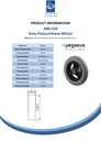 A88.150 Wheel series 150mm grey polyurethane on polypropylene centre 8mm bore hub length 36mm ball bearings 50kg - Spec sheet