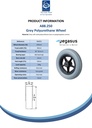A88.250 Wheel series 250mm grey polyurethane on polypropylene centre 12mm bore hub length 54mm ball bearings 50kg - Spec sheet