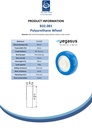 B32.081 Wheel series 80mm blue soft polyurethane on nylon centre 12mm bore hub length 40mm plain bearing 70kg - Spec sheet