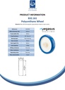 B32.161 Wheel series 160mm blue soft polyurethane on nylon centre 20mm bore hub length 60mm plain bearing 250kg - Spec sheet