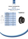 C65.101 Wheel series 100mm flanged cast iron 20mm bore hub length 52mm ball bearing 800kg- Spec sheet