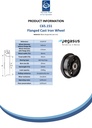 C65.151 Wheel series 150mm flanged cast iron 20mm bore hub length 52mm ball bearing 1000kg - Spec sheet