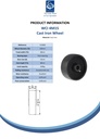 WCI 4M15 Wheel series 100mm cast iron 15mm bore hub length 48mm plain bearing 450kg - Spec sheet