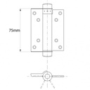75mm Spring hinge zinc plated Drawing with Dimensions
