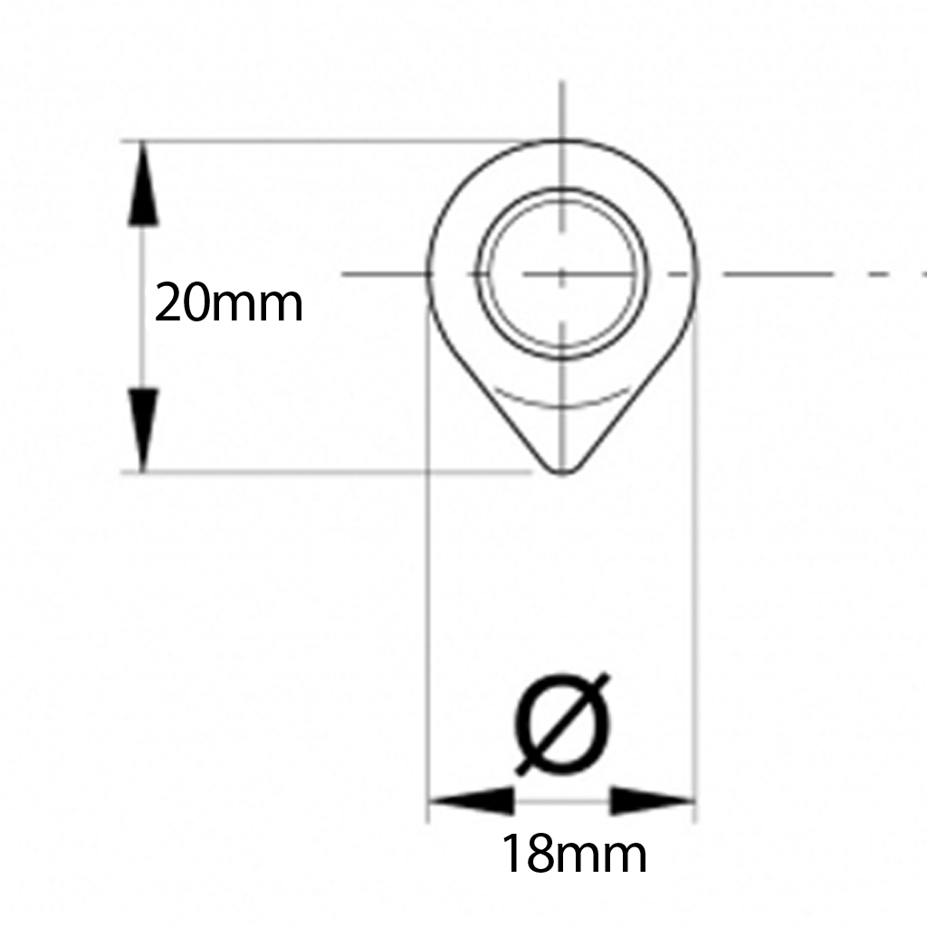 160x18mm Ø Drop profile stainless steel hinge - Data