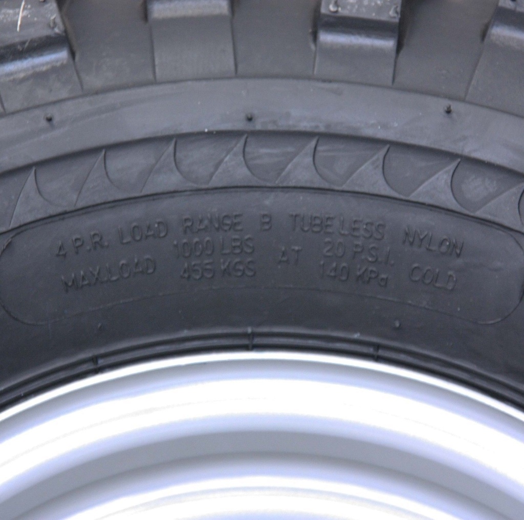 22x11.00-10 4ply WANDA P334 UTILITY WHEEL 4/100 Silver RIM / stats