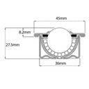 22mm 'Drop-in' zinc ball transfer unit Drawing with Dimensions