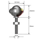 19mm THREAD FIXING BALL TRANSFER UNIT, ZINC Drawing with Dimensions