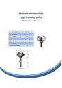 19mm THREAD FIXING BALL TRANSFER UNIT, ZINC Spec Sheet