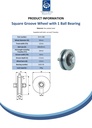 50mm Square groove wheel with 1 ball bearing Spec Sheet