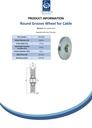 120mm Round groove wheel with 8mm groove for cable - Spec sheet