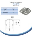 40x42mm Hinge stainless steel 304 Spec Sheet