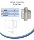 100mm Spring hinge zinc plated Spec Sheet
