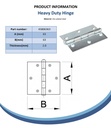63x63mm heavy duty hinge zinc plated Spec Sheet
