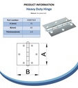 75x63mm heavy duty hinge zinc plated Spec Sheet