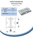 90x75mm heavy duty hinge zinc plated Spec Sheet