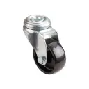 A301.A90.050 50mm swivel bolt hole 10mm castor with black polypropylene plain bearing wheel 50kg