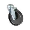A301.A90.100 100mm swivel bolt hole 10mm castor with black polypropylene plain bearing wheel 65kg