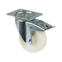 L420.B10.100 100mm swivel/brake top plate 104x80mm castor with polypropylene roller bearing wheel 125kg