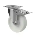 L420.B10.125 125mm swivel/brake top plate 105x80mm castor with polypropylene roller bearing wheel 175kg
