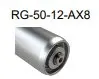 RG-50-12-AX8, OB=488mm ; OA=490mm spring loaded axle conveyor roller 8mm female threaded axle (fit inside frame of 490mm)