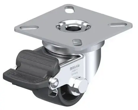 LPA-POA 35G-RA 35mm swivel/brake top plate 60x60mm castor with nylon plain bearing wheel 75kg