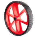 B52.401.P Wheel series 400mm black thermoplastic rubber on red polypropylene centre 25mm bore hub length 75mm roller bearing 300kg