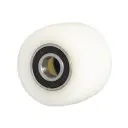 Pallet roller 82x60mm white nylon 20mm bore, width over 6204-2RS ball bearings 60mm, 650kg