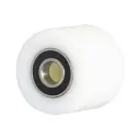 Pallet roller 82x70mm white nylon 20mm bore, width over 6204-2RS ball bearings 70mm, 700kg