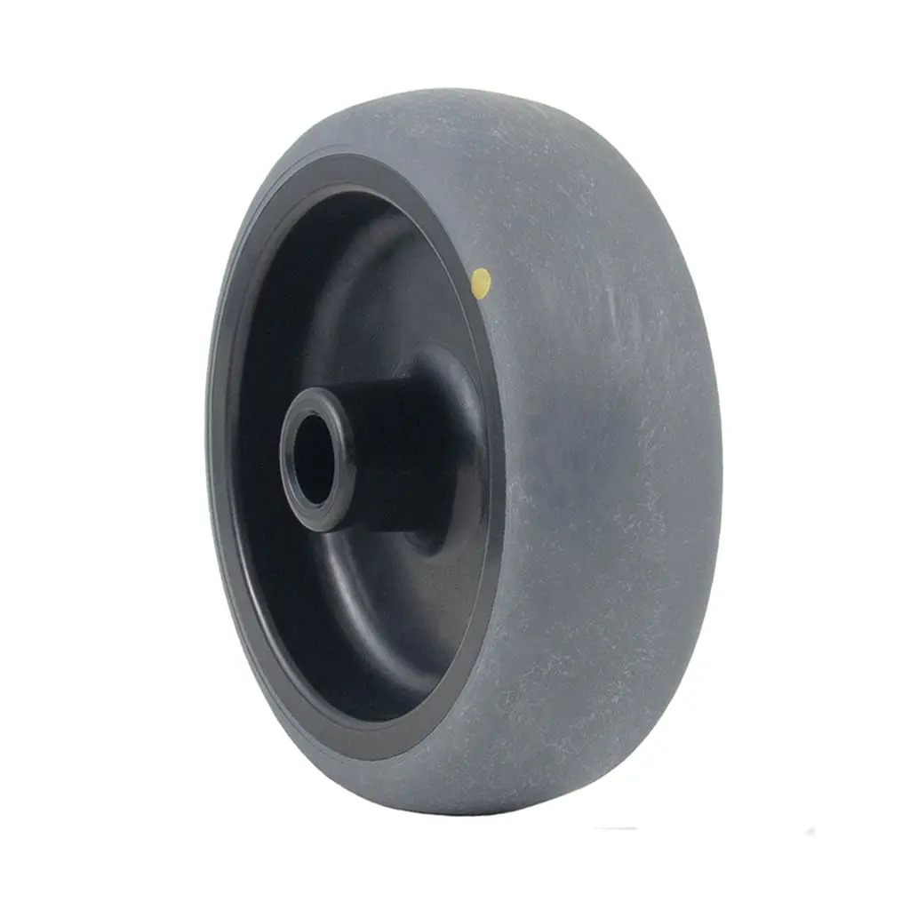 TPA 101/12G-ELS Wheel series 100mm electrically conductive grey thermoplastic rubber on polypropylene centre 12mm bore hub length 35mm plain bearing 70kg