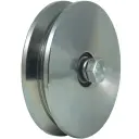 140mm V Groove wheel 2 ball bearing 500Kg.