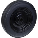 Wheel series 400mm black rubber on pressed steel centre 31.8mm (1 ¼") bore hub length 73mm roller bearing 500kg