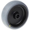Wheel series 75mm electrically conductive grey thermoplastic rubber on polypropylene centre 8mm bore hub length 30mm plain bearing 50kg