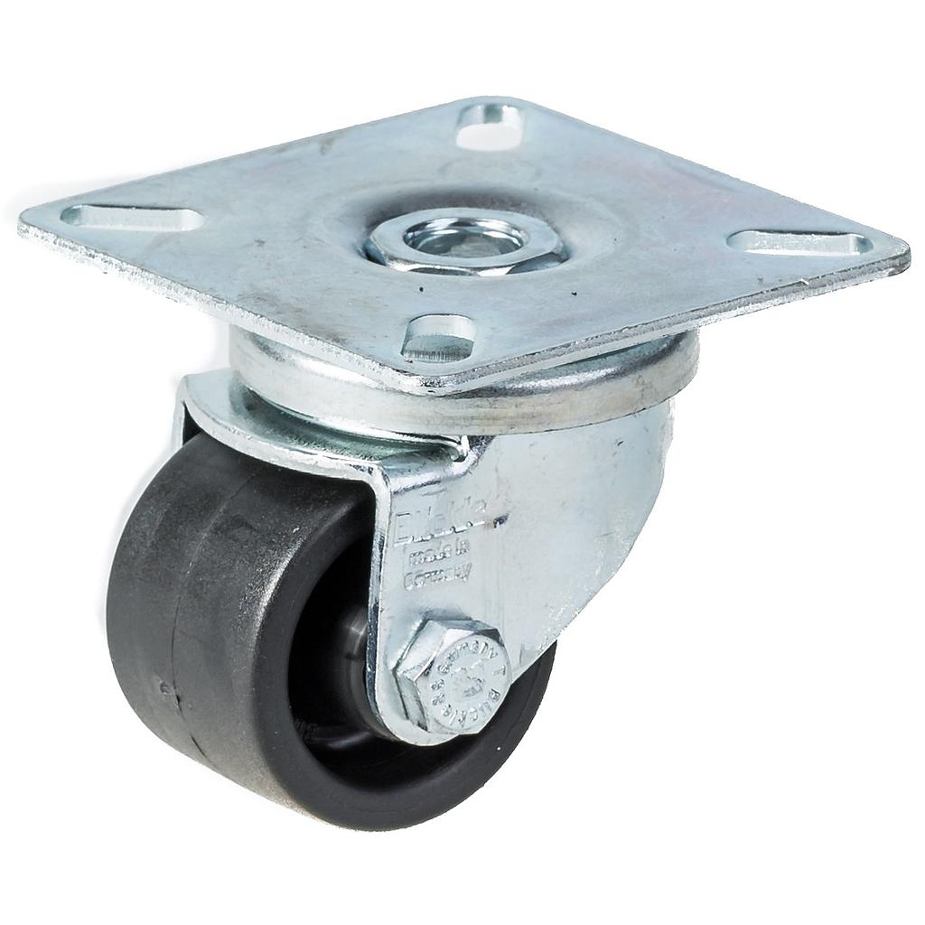 100 series 35mm swivel top plate 60x60mm castor with nylon plain bearing wheel 75kg
