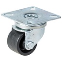 LPA-POA 35G, 35mm swivel top plate 60x60mm castor with nylon plain bearing wheel 75kg.