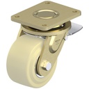 LS series 150x80mm swivel/brake top plate 175x140mm castor with cast nylon ball bearing wheel 3000kg