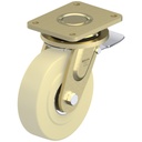 LS series 200mm swivel/-st brake castor heavy duty castors with top plate fitting Heavy duty wheel cast nylon 3000Kg.