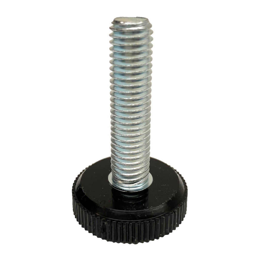 M10x40 Zinc plated rigid levelling foot with 30mm plastic base 500kg