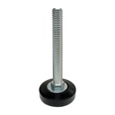 M10x70 Zinc plated rigid levelling foot with 37mm plastic base 750kg